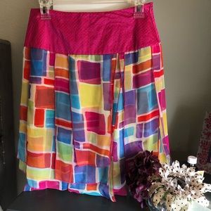 isabela d. Multi-Colored blocks skirt